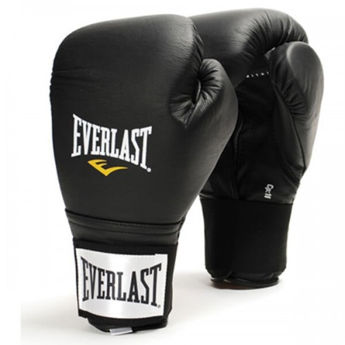 Боксерские перчатки Everlast Training Gloves Velcro (16oz) Черные