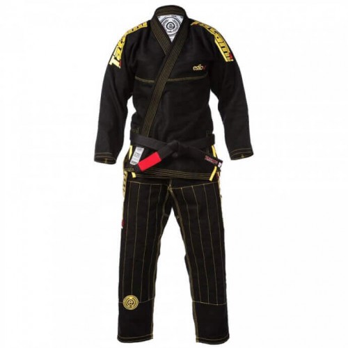 Кимоно детское для Бразильского Джиу-Джитсу Tatami Fightwear Kids Estilo Premier 5.0 (M4) Черное с желтым