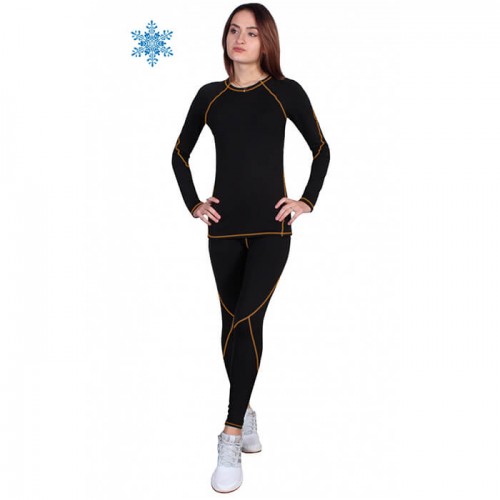 Термобелье  женское FirePower Sport Polarflis-Stretch (XL)  Черное с оранжевым