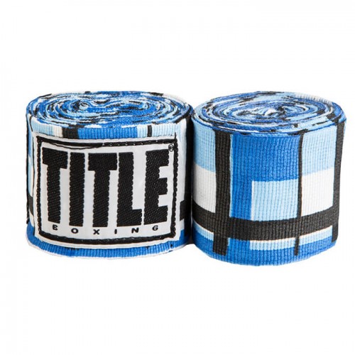 Бинты боксерские эластичные TTTLE Boxing Semi-Elastic Mexican 4,5м Blue Plaid